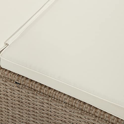 Muse & Lounge Co. Mobler Outdoor Patio Daybed with PE Wicker Rattan Frame, Gray