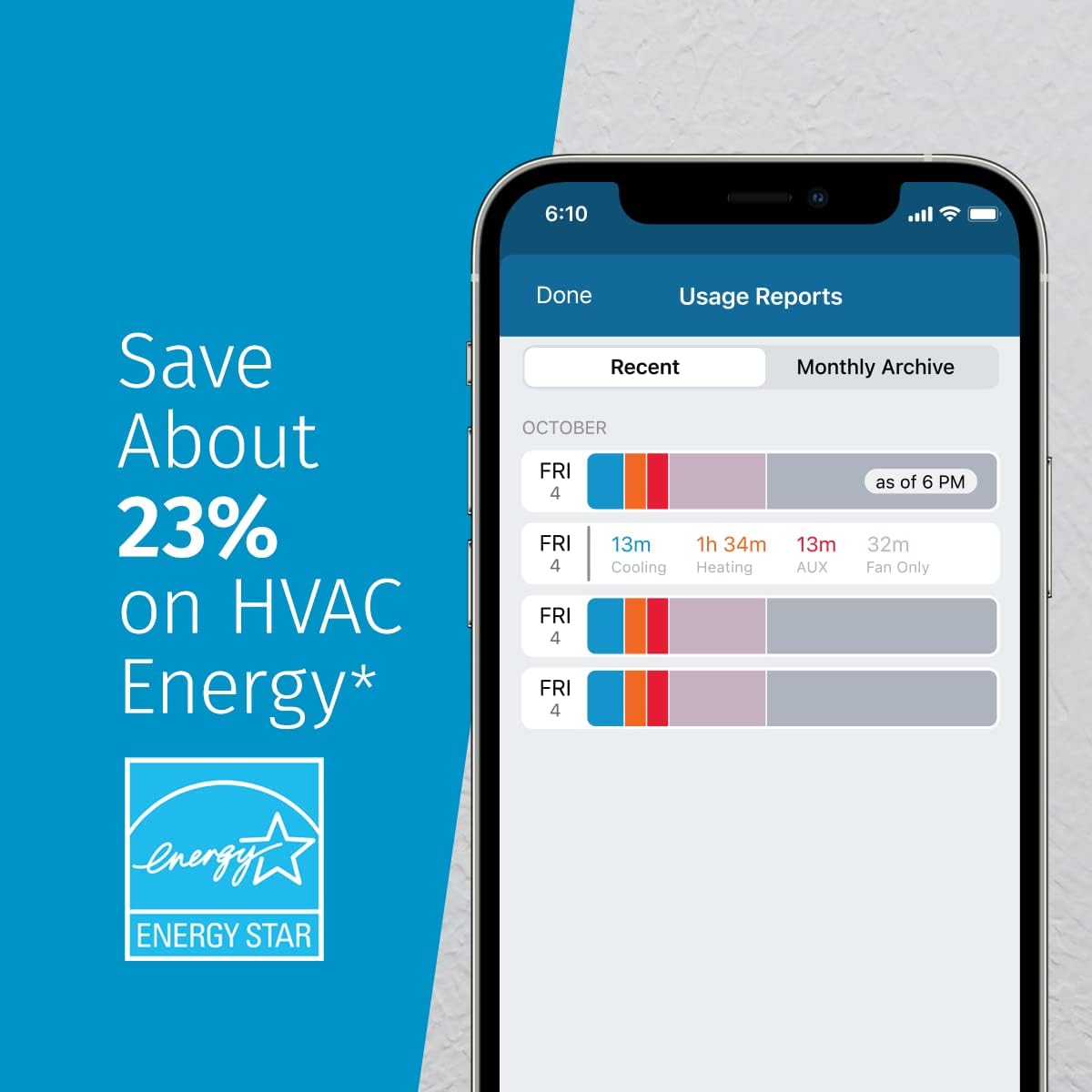 Emerson Sensi Touch Wi-Fi Smart Thermostat with Touchscreen Color Display, Works with Alexa, Energy Star Certified, C-wire Required, ST75 Black 5.625" x 3.4" x 1.17"