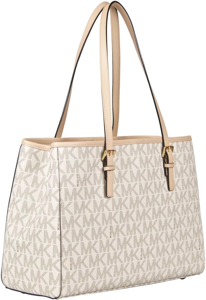 MICHAEL Michael Kors Large Jet Set E/W Travel Tote in Vanilla