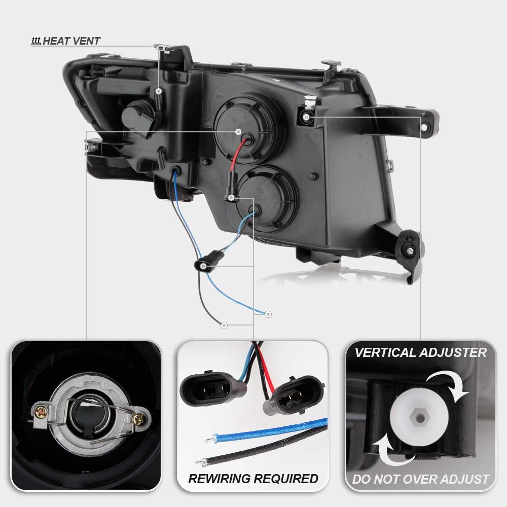 ACANII - For 2007-2010 Ford Edge LED Tube Chrome Housing Projector Headlights Headlamps Assembly Driver & Passenger Side
