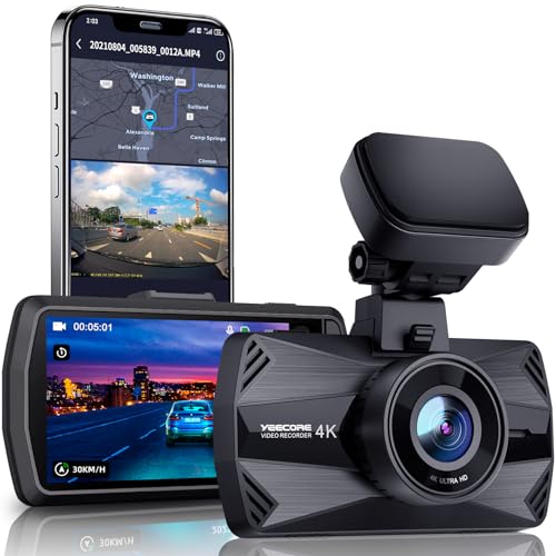 Dual Dash Cam 5G WiFi GPS, Real 4K+HDR 1080P Dash Cam Front and Rear, 3.3" Eye-Care Screen, Super HDR Night Vision, Parking Mode, Dash Camera for Cars with App, G-Sensor, Support 512GB Max