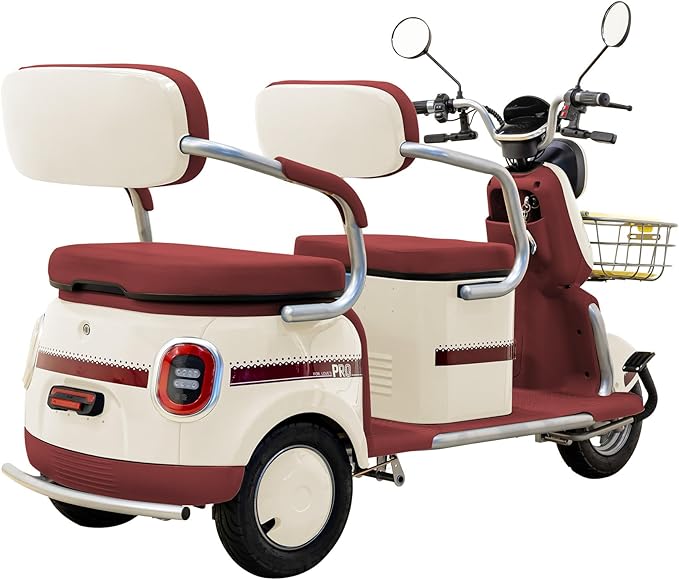 Massimo MGC E-Trike Mini – Compact Electric Trike for Urban and Neighborhood Travel (Ivory)