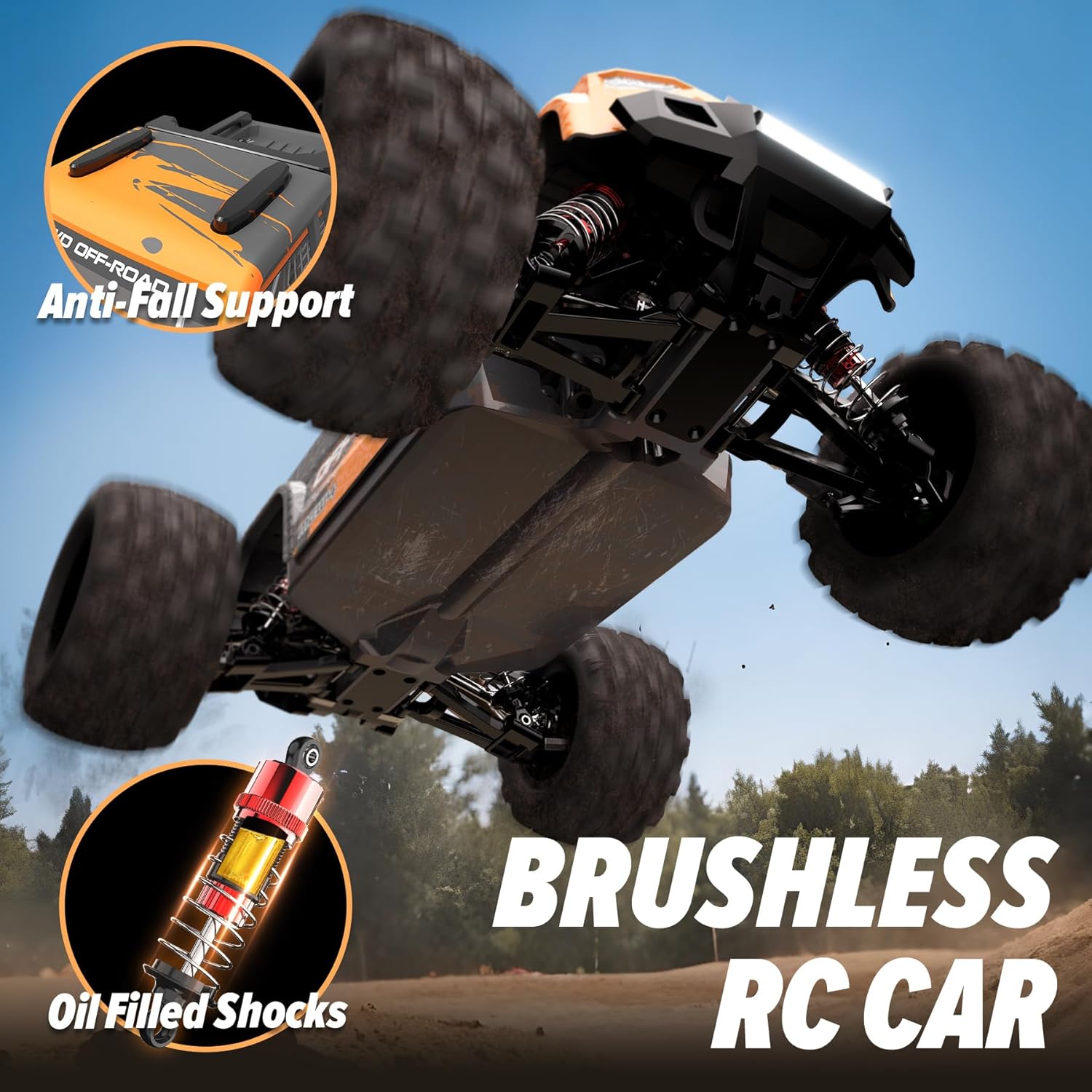 Hosim 1:16 55+KMH 4WD Fast Remote Control Truck 1:10 Scale 60+KMH Brushless Rc Cars for Adults Boys