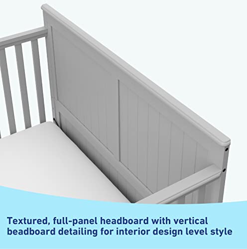 Graco Hadley 5-in-1 Convertible Crib with Drawer (White) – GREENGUARD Gold Certified, Crib with Drawer Combo, Full-Size Nursery Storage Drawer, Converts to Toddler Bed, Daybed