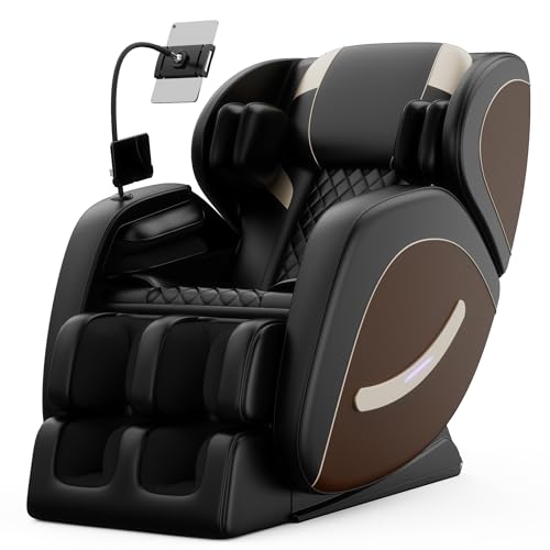Massage Chair Full Body, Zero Gravity Massage Chair with Auto Modes, Airbag Massage, 6 Fix Point Rollers, Foot Massage, Heating, Touch Screen Controller, Gray Home Relaxation Recliner with Massage