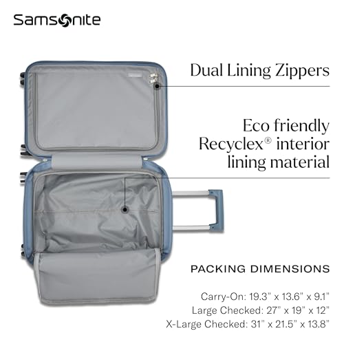 Samsonite UpLIFT 19" Lightweight Hardside Carry-On Luggage with Spinner Wheels - Expandable - Airline-Approved, Polycarbonate Hard Suitcase for Ultra Lightweight Travel - Silver Shimmer