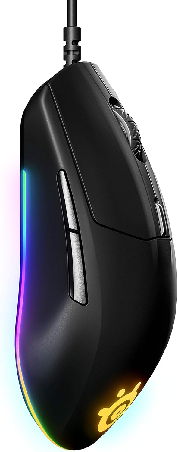 SteelSeries Rival 5 Gaming Mouse with PrismSync RGB Lighting and 9 Programmable Buttons – FPS, MOBA, MMO, Battle Royale – 18,000 CPI TrueMove Air Optical Sensor - Black Pack of 2