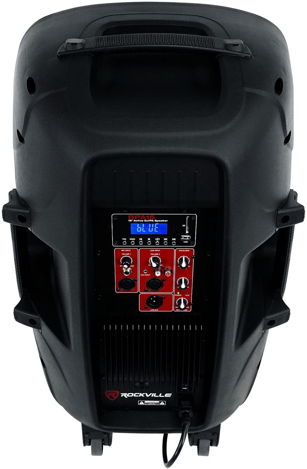 2) Rockville BPA15 15 Powered 800W DJ PA Speakers w Bluetooth+Stands+Cables+Bag