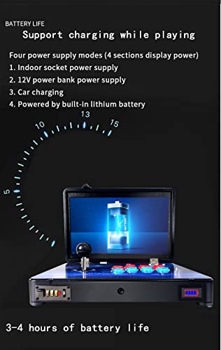Pandora Arcade Portable Retro Video Game Player Built-in 20000+ Classic Games 14 inch LED Integrated Recreation Arcade Emulator Console Compatible with FBA/N64/Arcade/MAME