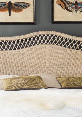 Sephina Rattan Headboard - King - White Washed - Safavieh
