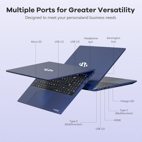 NIMO 15.6 IPS-FHD-Laptop, 16GB RAM 1TB SSD Intel Pentium Quad Core N100, Backlit Keyboard Fingerprint (Beat to i3-1115G4 Up to 3.4GHz) Computer for Student-Home WiFi 6 BT5.2 Win 11