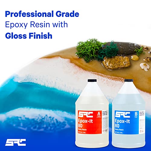 Specialty Resin & Chemical Epox-It 80 (2 Gal) Clear Epoxy Resin Kit for Beginners & Experts| Clear Epoxy Coating for Bar Top, Countertop, Tabletop| Crystal Clear formula for Jewelry, Art, & Laminating