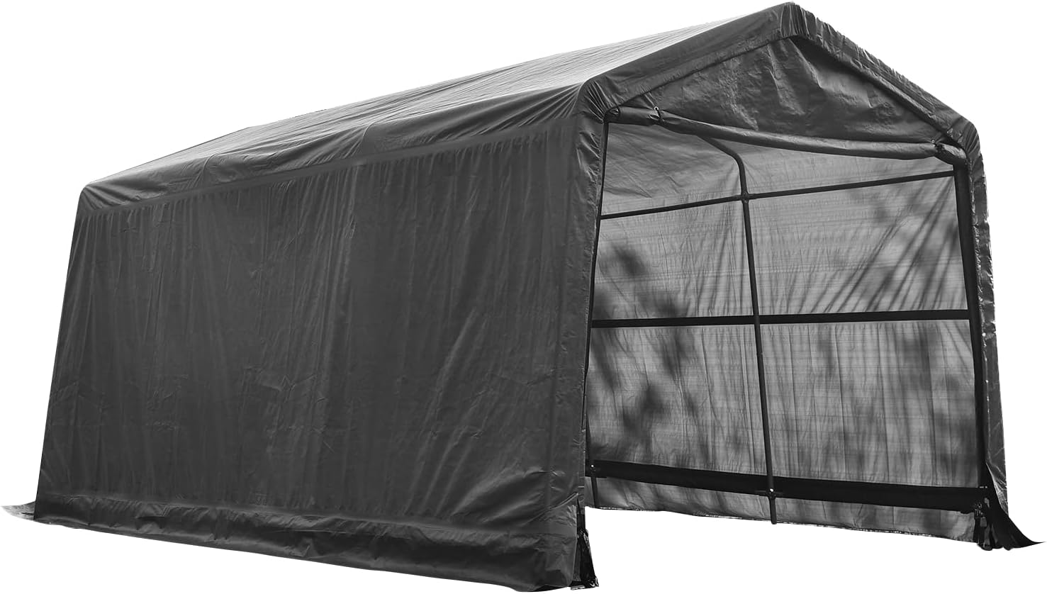 Walmokid 10x15ft Heavy Duty Carport Canopy with Sidewalls Portable Shed Outdoor Storage Shed,Gray