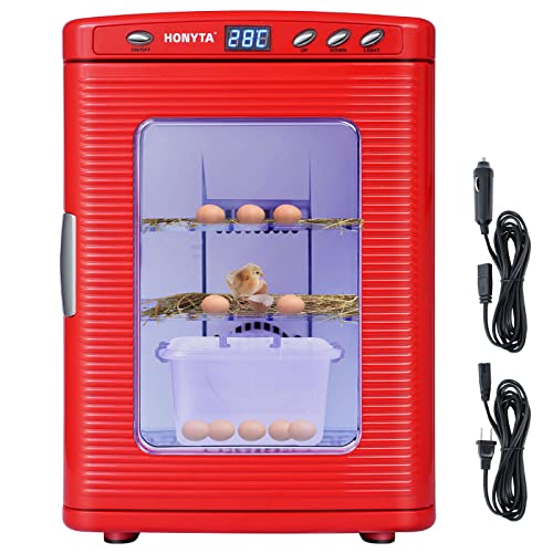 Incubators for Hatching Eggs, 25L Portable Reptile Scientific Lab Incubator with 5°C-60°C, 12V/110V Heating and Cooling for Small Reptiles (Black)