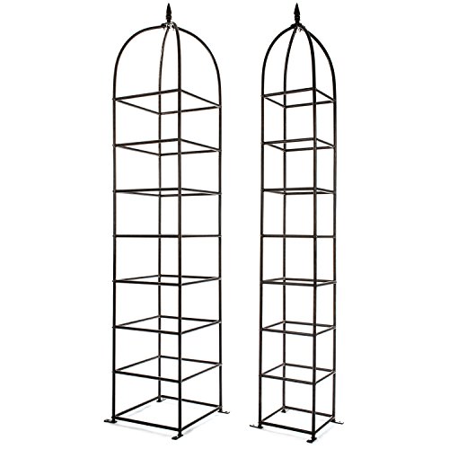 H Potter Trellis Large Obelisk for Climbing Garden Plants Weather Resistant Iron and Metal Vertical Yard Art