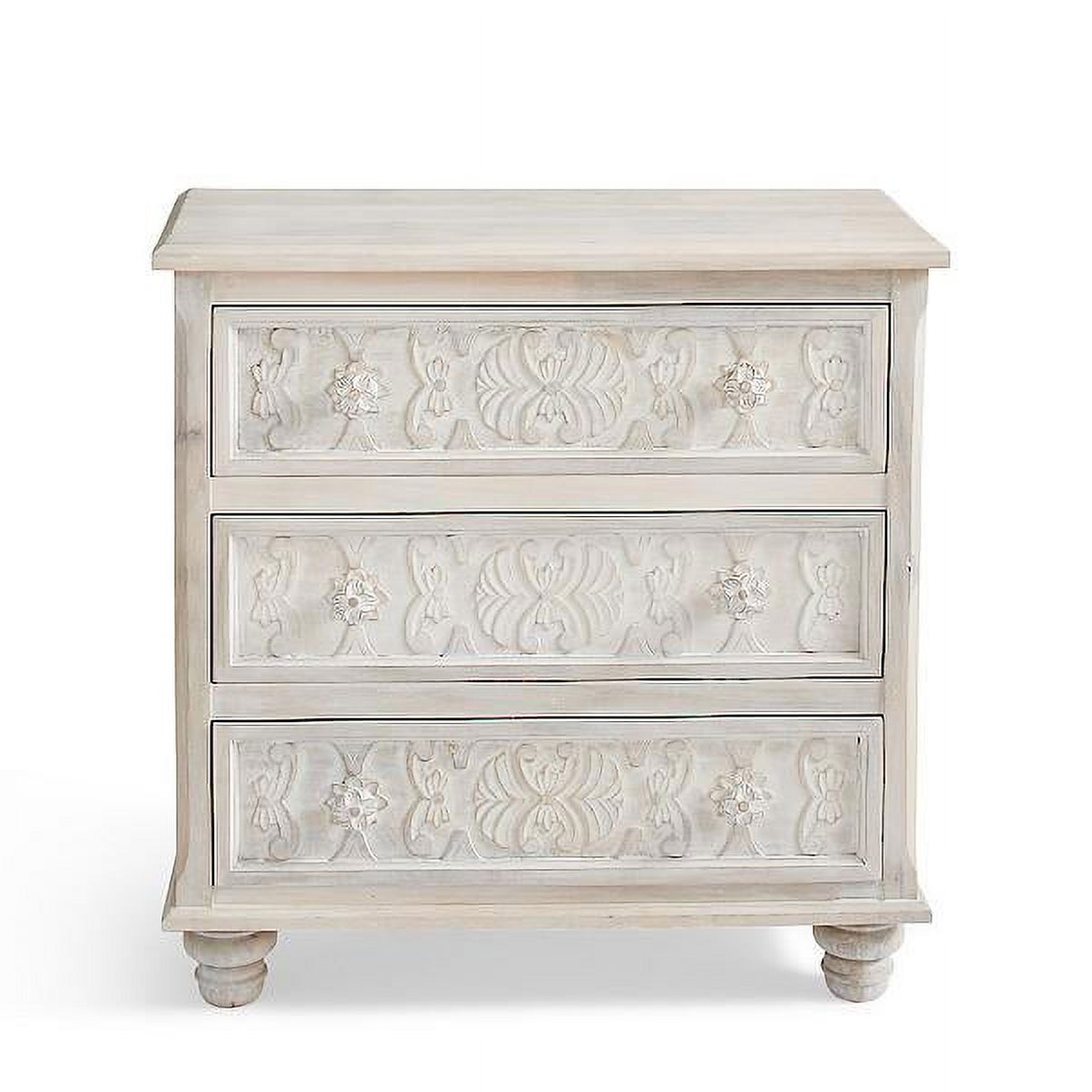 CAPIZ Hand Carved 3 Drawer Dresser