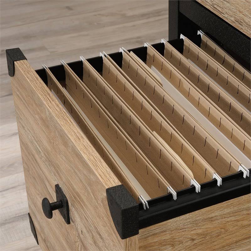 Sauder Steel River Metal u0026 Wood Rolling Pedestal File Cabinet