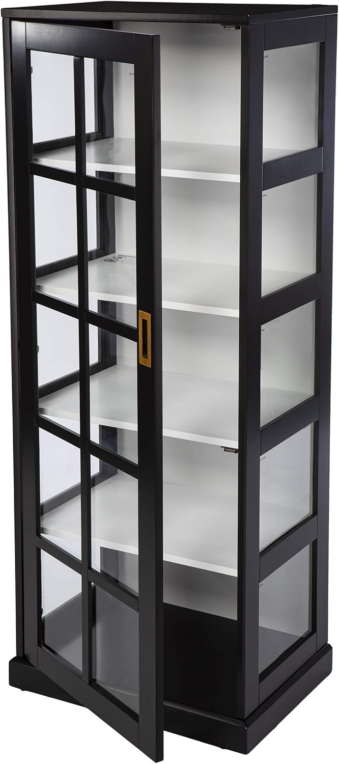 SEI Furniture Burland Curio Cabinet, Black