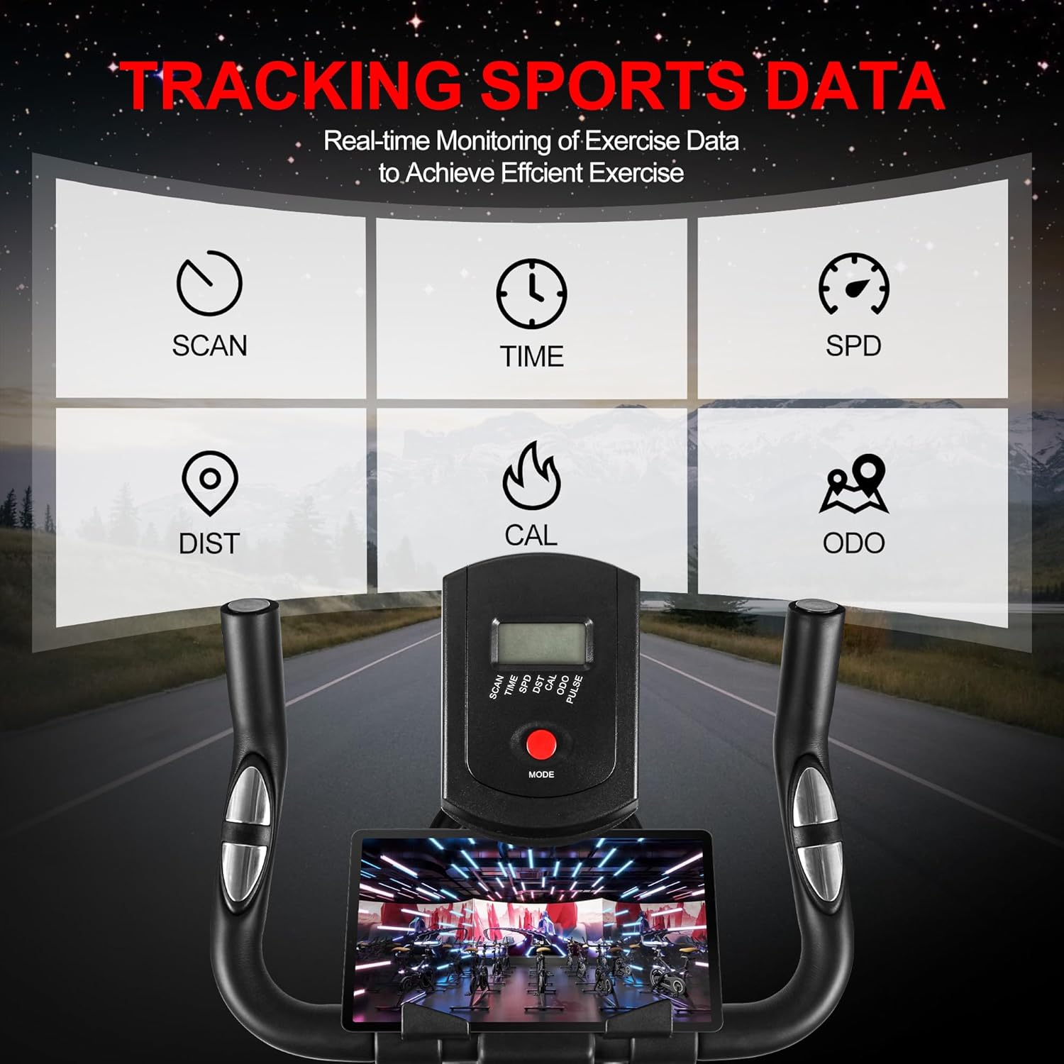 Spin Bike, Brake Pad Stationary Bike for Home, Indoor Cycling Bike with Heavy Flywheel, Comfortable Seat Cushion，Exercise Bike