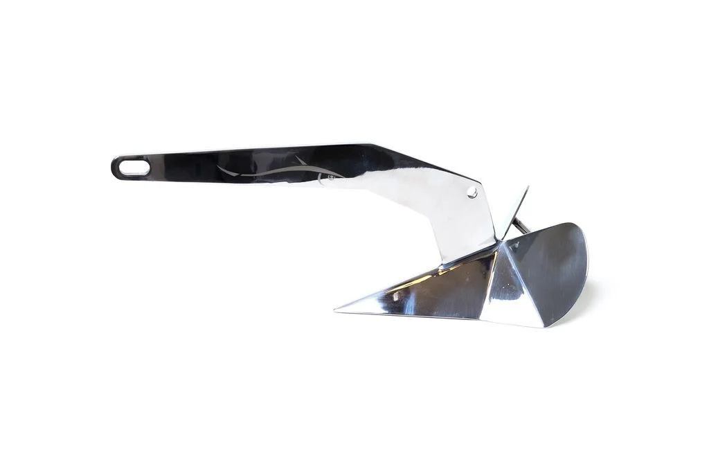 22 lb Stainless Steel Delta Style Anchor. 316 Marine Grade Stainless Steel Polished to a Mirror-Like Finish. Perfect for Medium Size Boats.