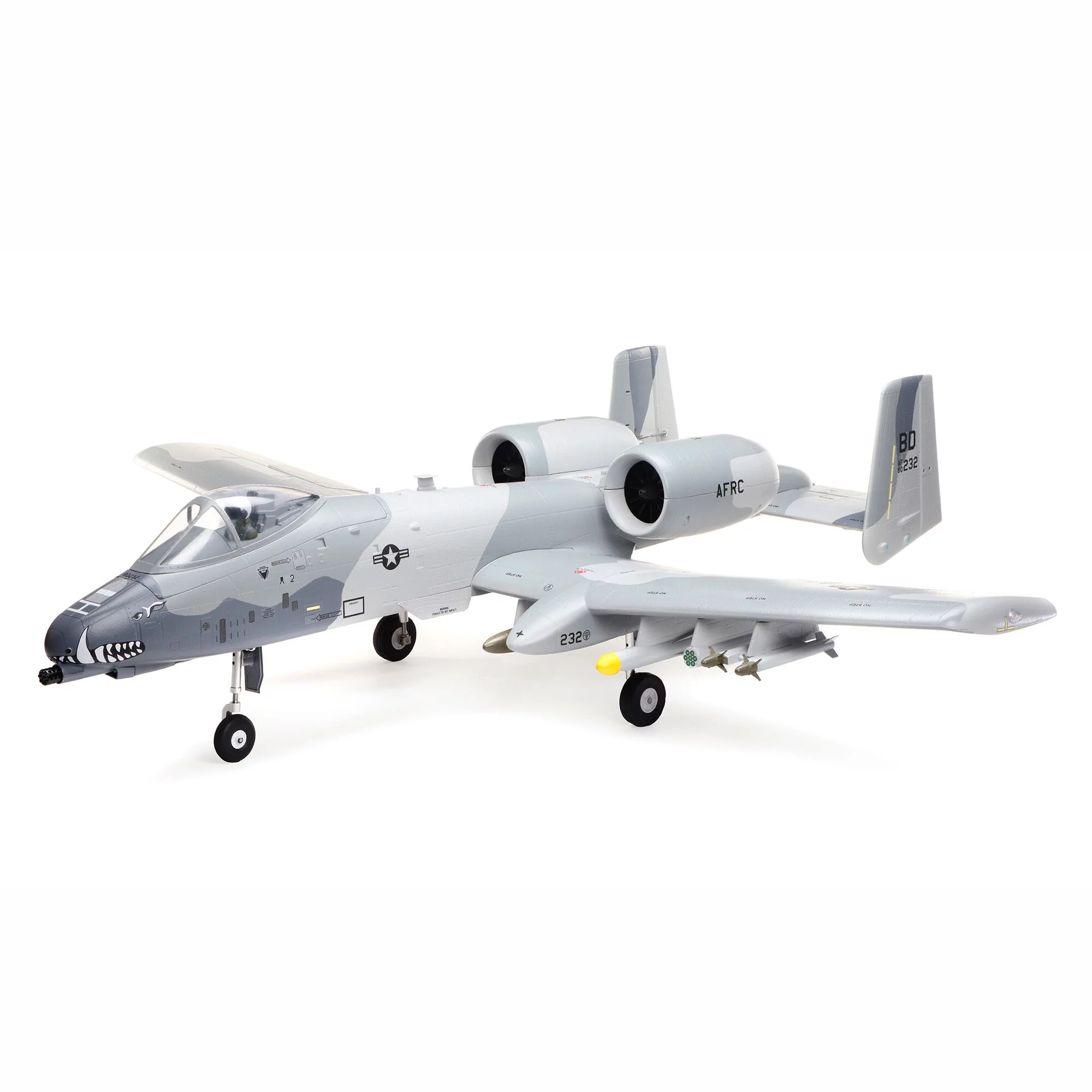 E-flite RC Airplane A-10 Thunderbolt II Twin 64mm EDF BNF Basic Transmitter Battery and Charger Not Included with AS3X and SAFE Select EFL011500 Airplanes B&F Electric - Curated Treasures Market