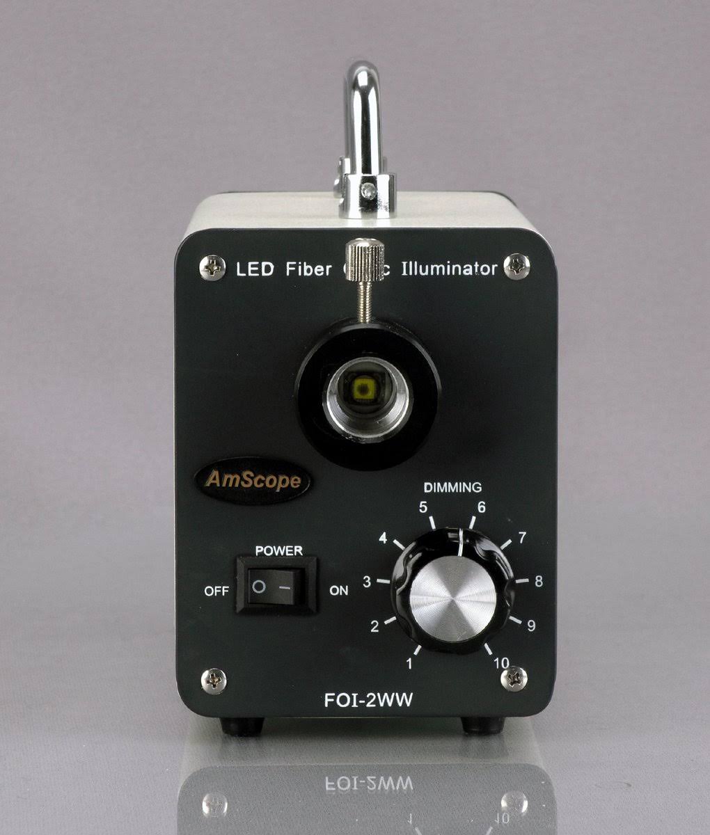 Amscope 20W LED Fiber Optic O-Ring Light Microscope Illuminator