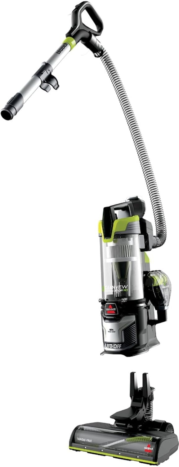 BIISSELL - CleanView Alleergen Lift-Off Pet Vacuum Tangle-Free Brush Roll & HEPA Sealed - Black/Electric Green