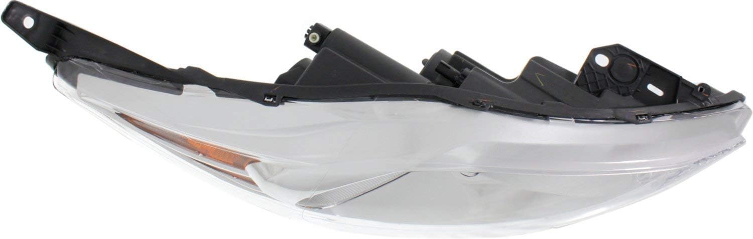 Evan-Fischer Headlight Set of 2 Compatible with 2011-2013 Ford Fiesta Clear Lens Halogen Composite With bulbs CAPA Driver and Passenger Side