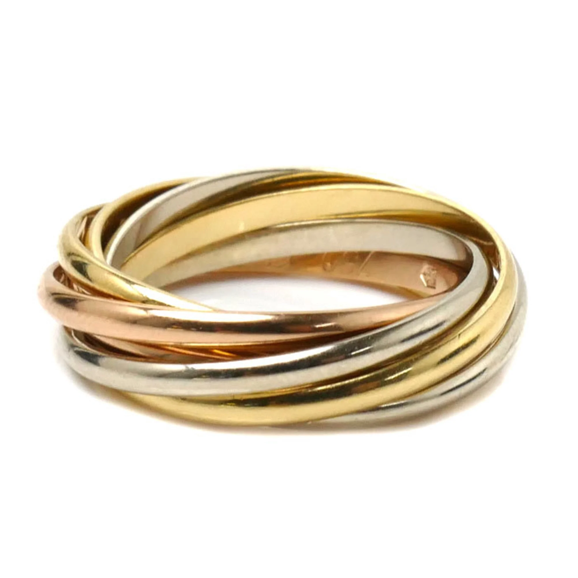 Pre-Owned CARTIER K18YG PG WG Trinity 7-row ring 6.9g Ladies (Good)