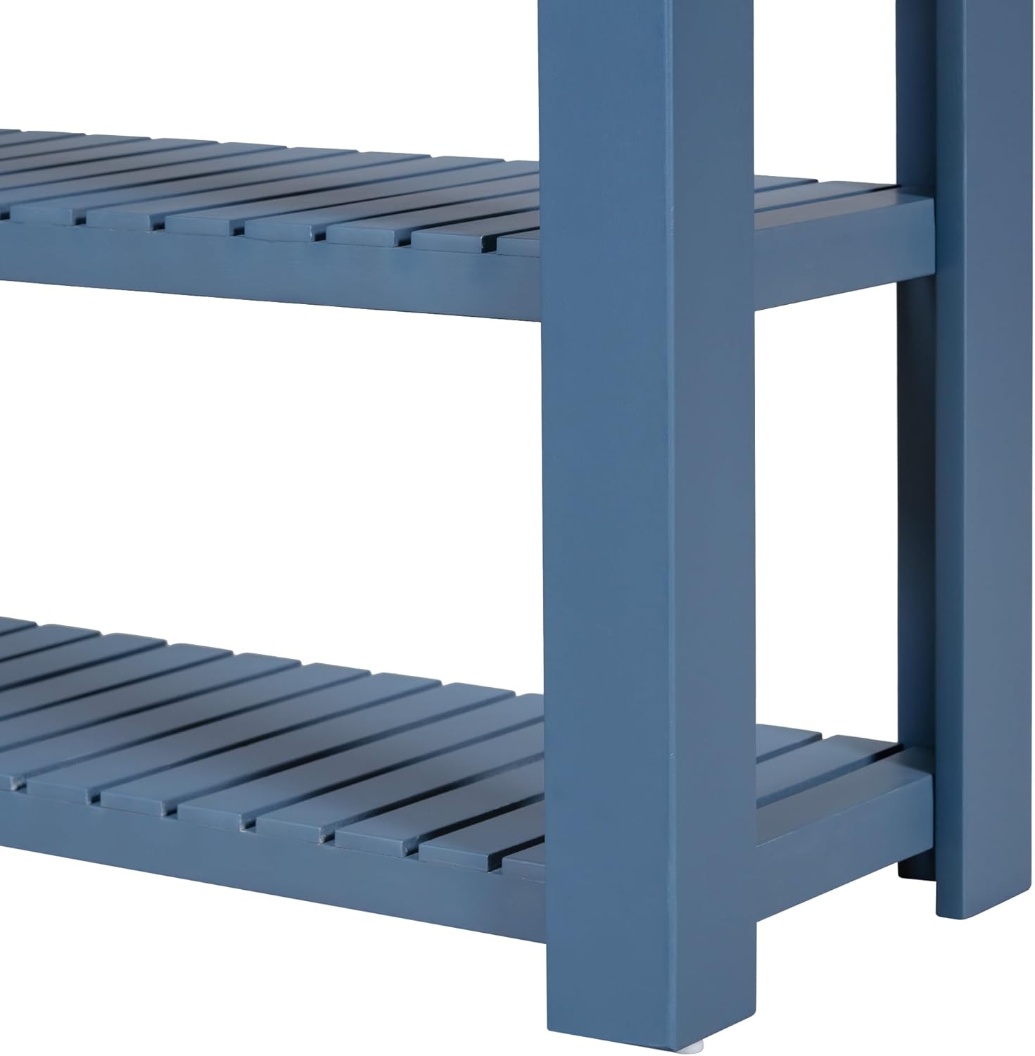 Modern 62'' Console Table Sofa Entryway Table with 4 Drawers and 2 Shelves, Acacia Wood Kitchen Buffet Cabinet Sideboard, Accent Table Furniture for Entryway Kitchen Living Room (Navy Blue-3.5)