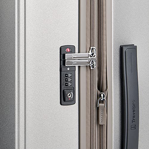 Travelpro Platinum Elite Hardside Expandable Carry on Luggage, 8 Wheel Spinner, TSA Lock, Hard Shell Polycarbonate Suitcase, Metallic Sand, Compact Carry on 20-Inch