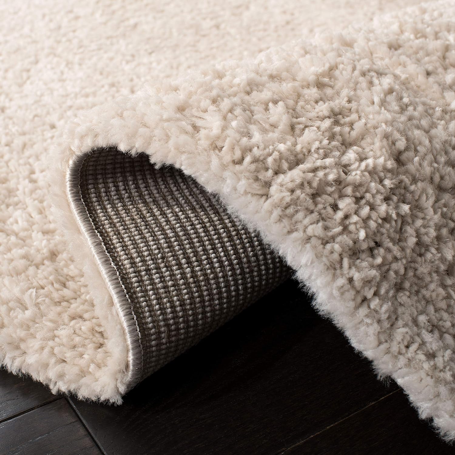 SAFAVIEH August Shag Collection X-Large Area Rug - 12' x 15', Beige, Solid Design, Non-Shedding & Easy Care, 1.2-inch Thick Ideal for High Traffic Areas in Living Room, Bedroom (AUG900D)