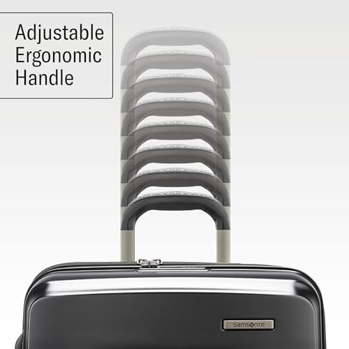 Samsonite Carry-On Pro Front Pocket Hardside Expandable 21-Inch Octiv Luggage: Durable & Impact Resistant, 360° Aero Trac Spinner Wheels, Adjustable Telescopic Handle, TSA Approved Lock - Silver