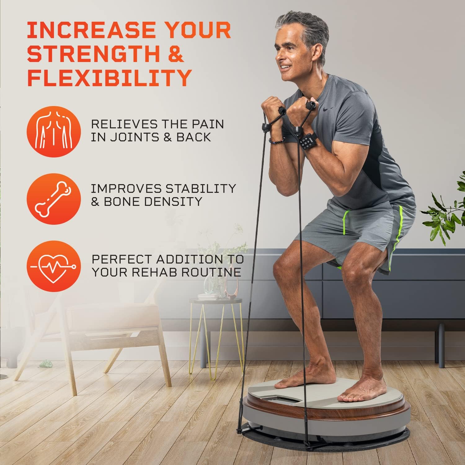 LifePro RelaxaVibe Vibration Plate Exercise Machine - Vibration Platform for Circulation & Metabolism Boost - Elegant Living-Room Vibration Machine - Whole Body Vibration Plate with Heated Ottoman