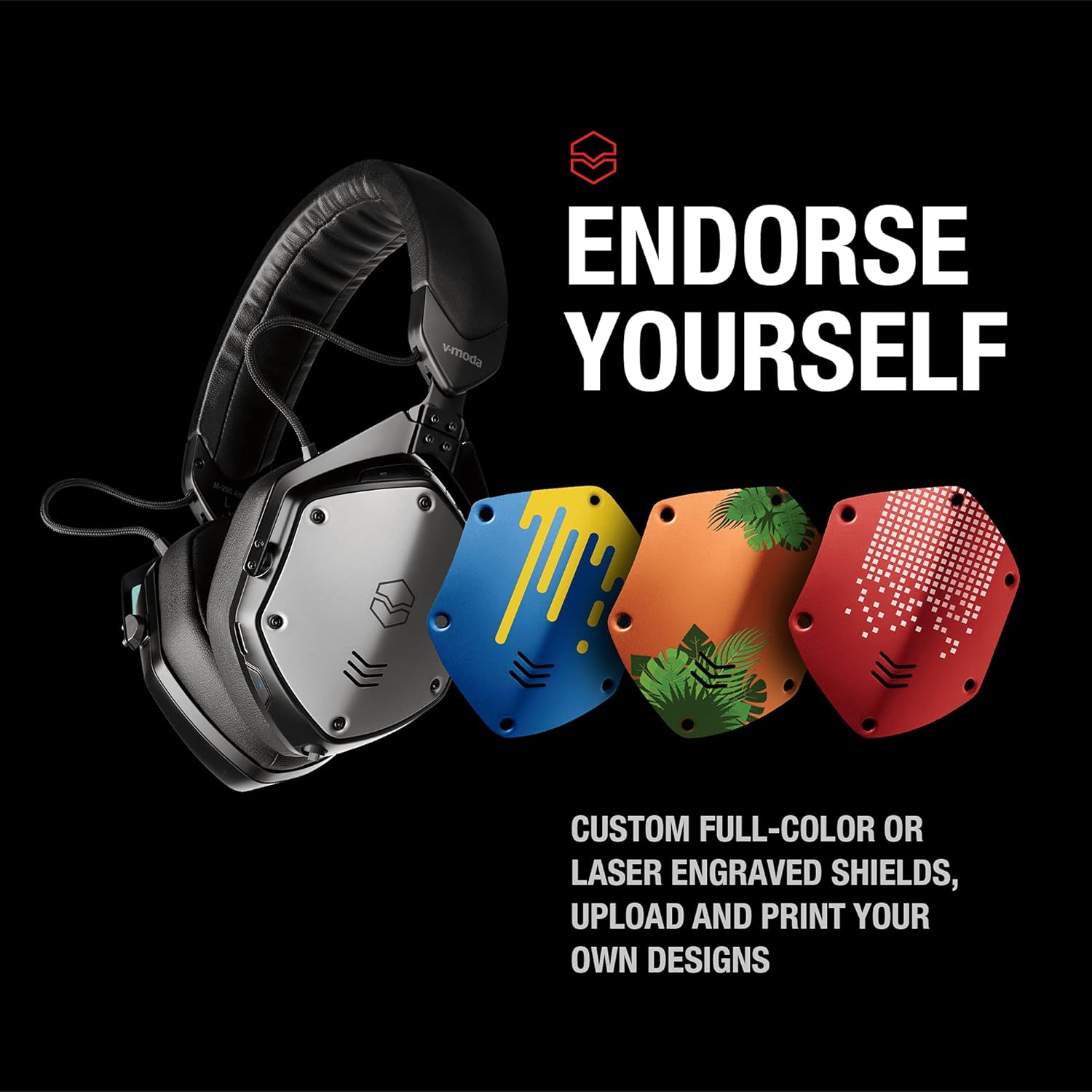 V-MODA M-200 ANC Noise Cancelling Wireless Bluetooth Over-Ear Headphones with Mic for Phone-Call, Matte Black