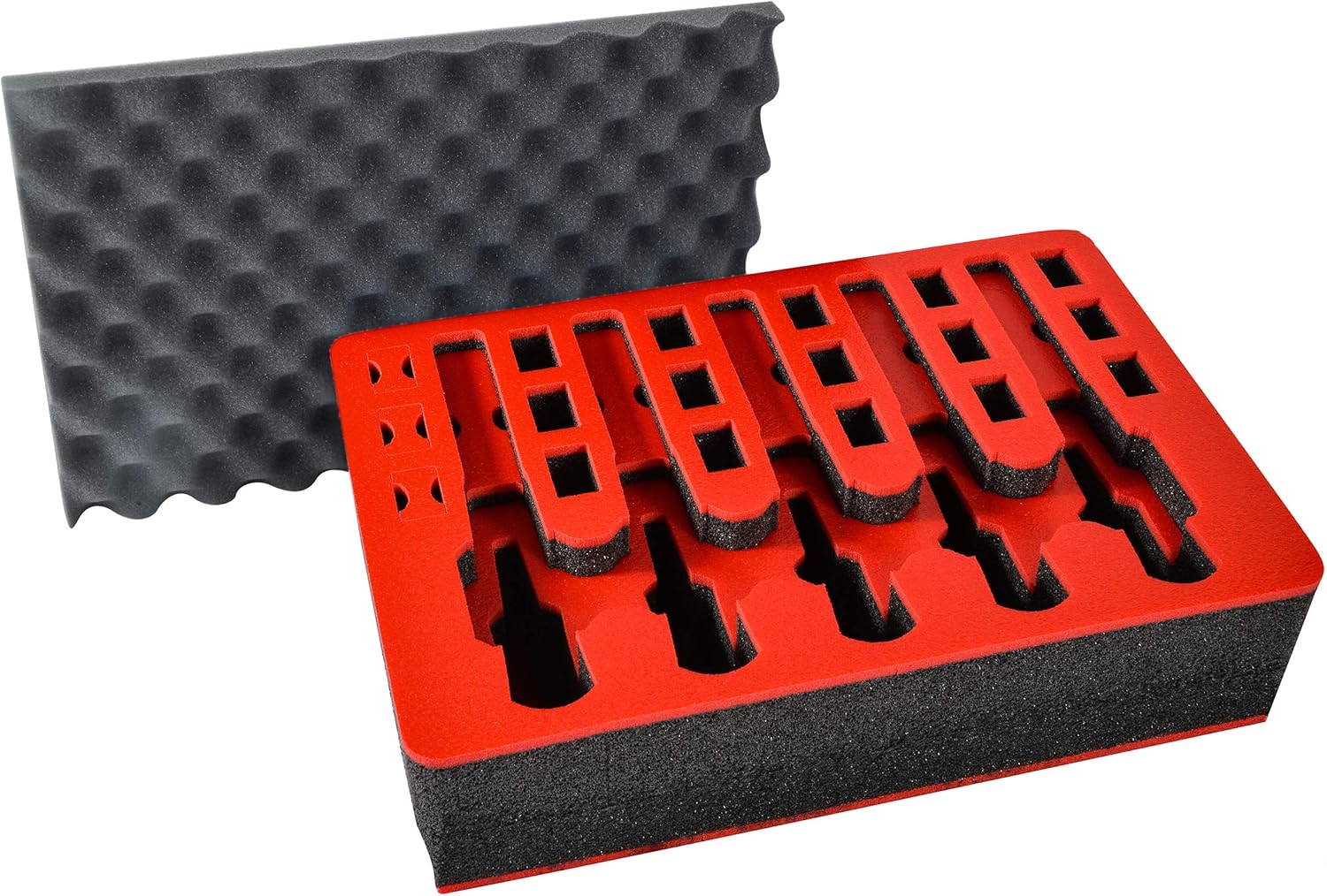 Pistol & Magazine Storage Foam Insert for Pelican P-1500 Case -2 Piece Set Pre-Cut Military Grade Polyethylene Foam Base Insert and Lid Liner (Case Not Included)