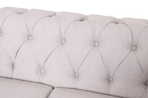 Chesterfield Sofa with Nail-Head for Living Room Office Sofa Set Modern Fabric Sofa Accent Tufted Chairs for Living Room