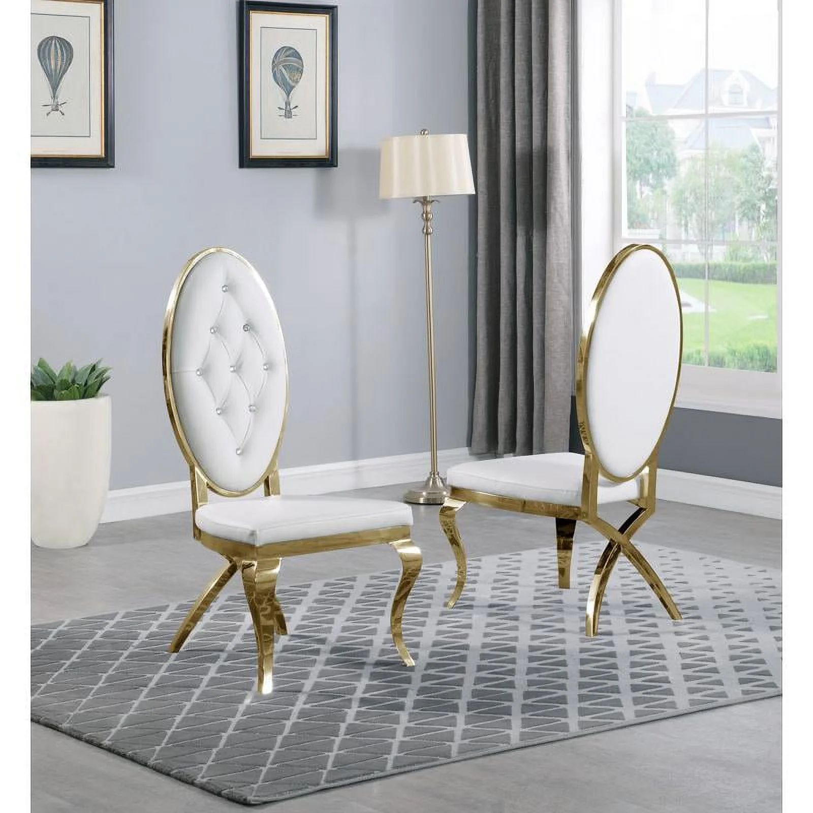 Contemporary 5pc Dining Set, Glass Dining Table