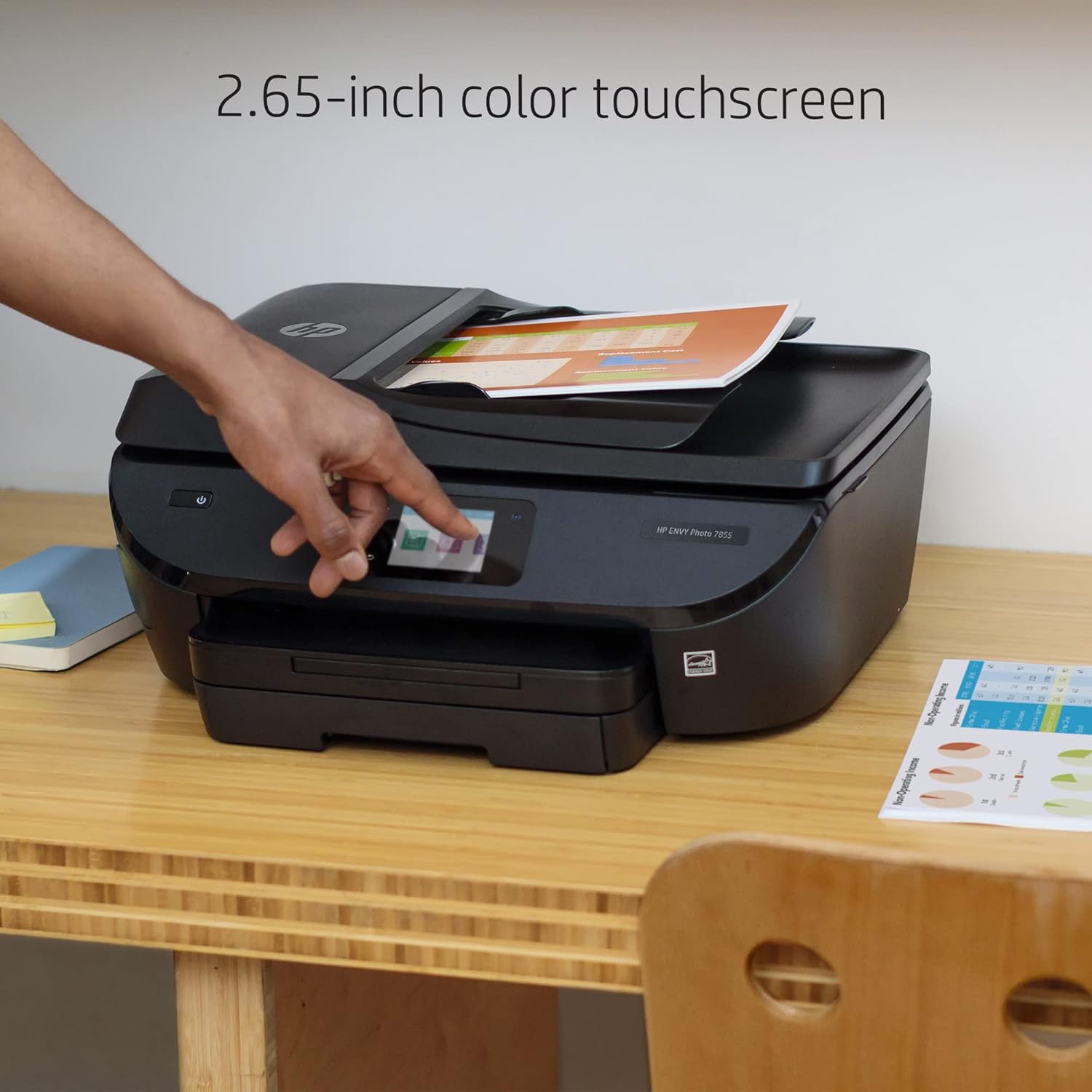 HP ENVY 78 55 Wireless All-In-One Color Inkjet Photo Printer, Black- Print Copy Scan Fax - 2.65" Touchscreen CGD, 15 ppm, 4800x1200 dpi, Auto 2-Sided Printing, 35-page ADF, Ethernet, Instant Ink Ready