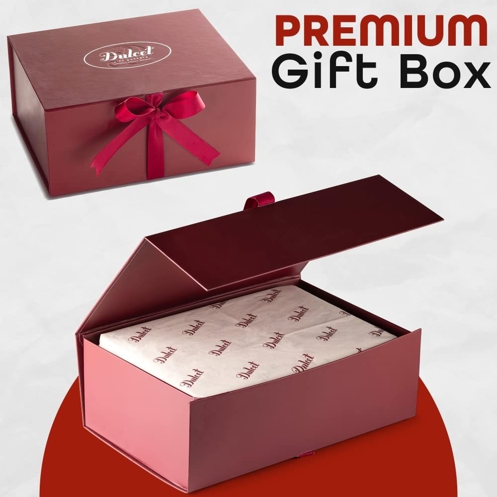 Dulcet 4-Tier Chocolate Gift Basket – Gourmet Tower for Christmas, Valentine’s Day, Get Well Soon – Deluxe Snack Tower with Cookies, Candies, Pies