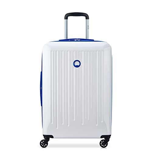DELSEY Paris Christine Hardside Expandable Luggage with Spinner Wheels, White with Mauve Trim, Carry On 20 Inch