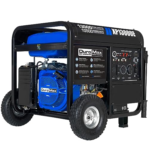 DuroMax XP12000EH 12,000-Watt Dual Fuel Portable Generator – Gas & Propane, Electric Start, Whole Home Backup Power, Transfer Switch Ready, RV & Emergency Ready