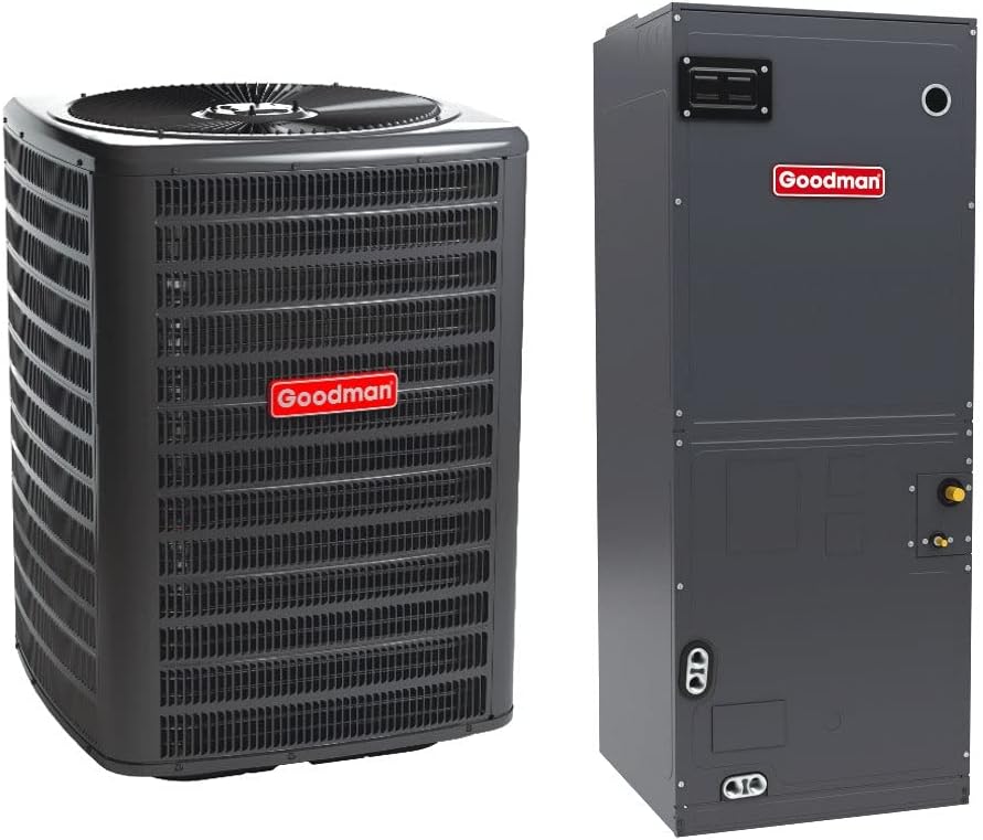 Goodman 2.5 Ton 15.2 SEER2 High-Efficiency Single Stage Split System Air Conditioner GSXM403010 and Multi-Positional Variable-Speed Air Handler AVPTC31C14 with Internal TXV