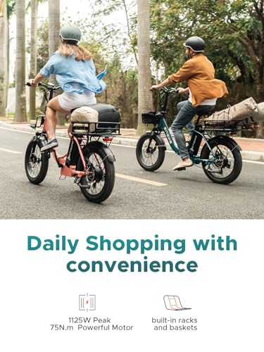 ENGWE 1125W Electric Bike for Adults, L20 2.0 20''×3.0" Fat Tire Electric Bicycle 52V 13Ah Removable Battery Max Range 68Miles & 28MPH for Urban Commuters,7 Speed Mountain Ebike with Dual Suspension