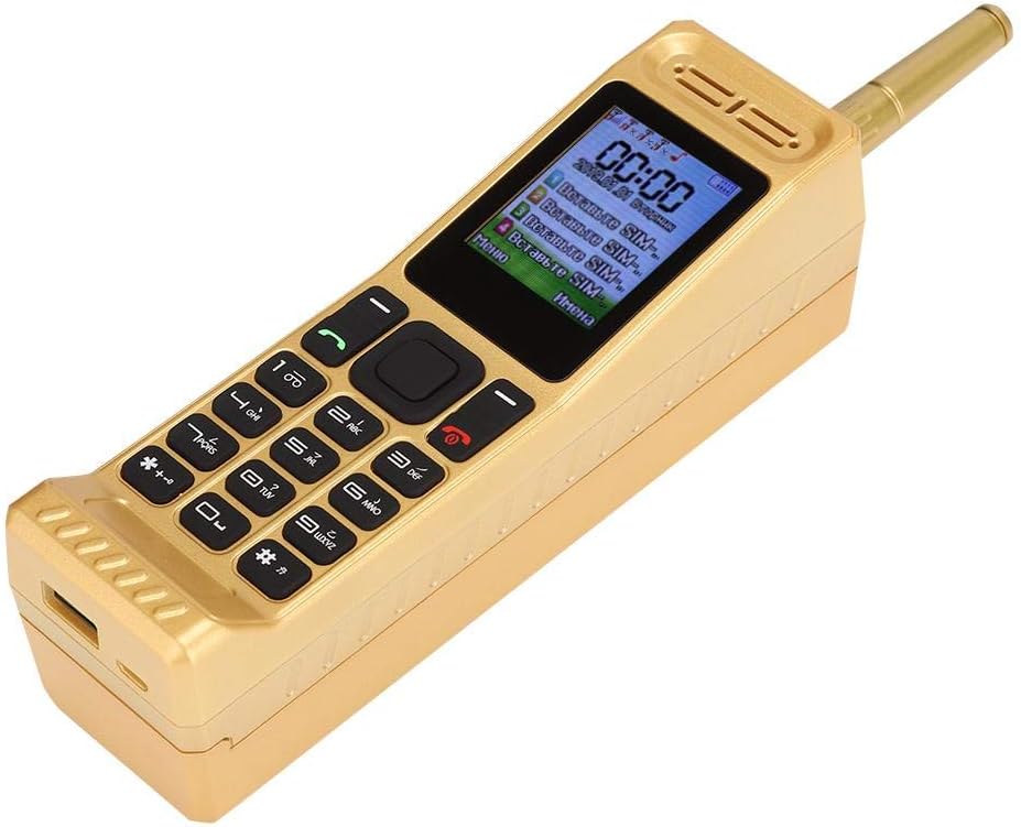 Vintage Retro Brick Cell Phone Mobile Phone, Four Card Four Standby QuadBand 2G Retro Bluetooth New Classic Old Mobile Phone, 2G GSM 850/900/1800/1900Mhz (Black)