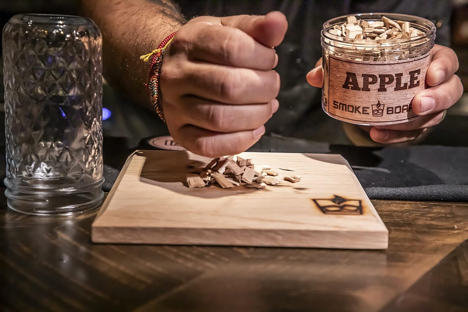 Smoked Cocktail Kit. The only Complete 7 Piece Home Bartender Kit with Carrying case and Torch Included! Handcrafted White Oak Smoking Board with 3 Different Wood Chips Including Mason jar and case.