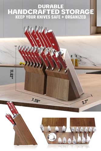 DALSTRONG Knife Set Block - Gladiator Series Elite - German HC Steel - Wood Stand - NSF Certified
