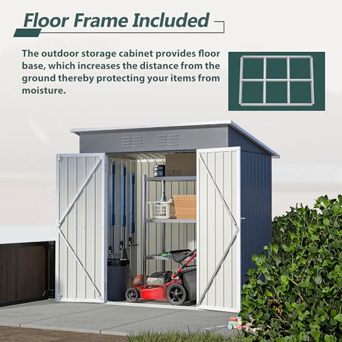 6x4 Ft Outdoor Storage Shed, Heavy-Duty All-Weather Tool Shed with Lockable Doors, Durable Resin Construction for, Patio & Backyard Organization Black