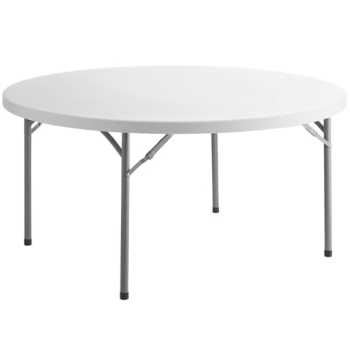 5 Pack! 72" Round Commercial Folding Table - Heavy-Duty White Plastic Folding Table for Events, Parties, Banquets and Weddings - Perfect for Indoor/Outdoor Use