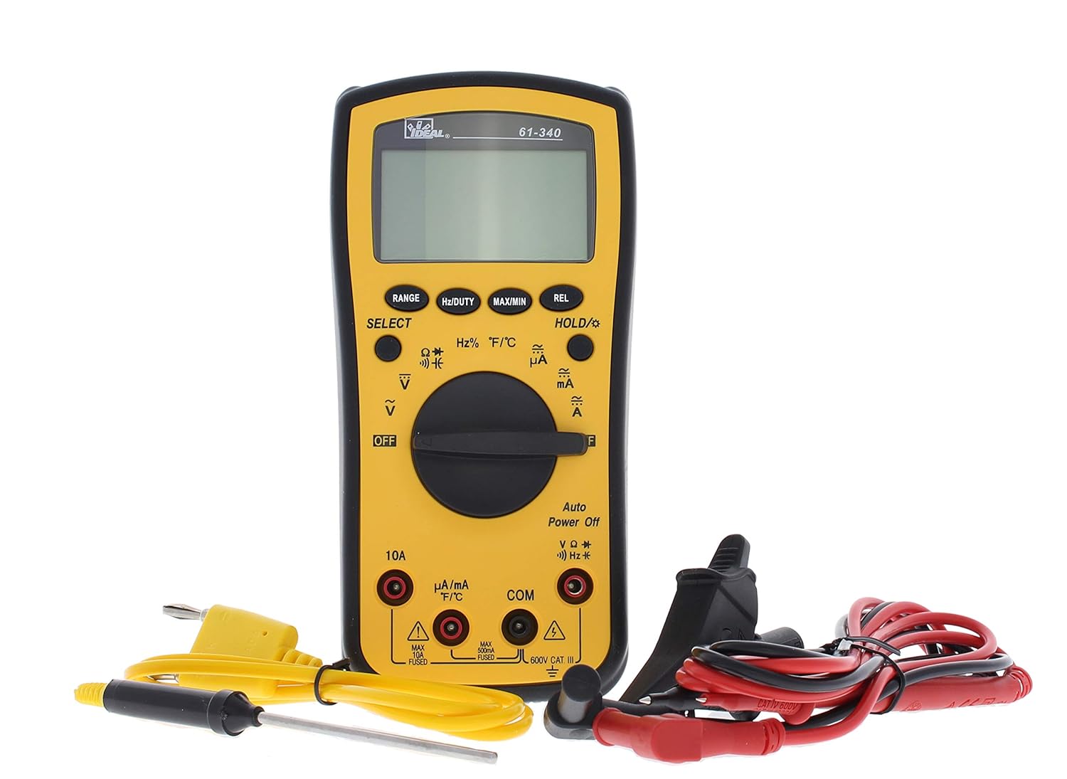 IDEAL INDUSTRIES INC. 61-342 Test-Pro Digital Multi-Meter with TRMS, Temp, Cap, Hz, Backlight, CATIII for 600v